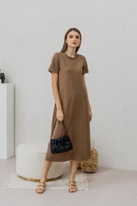 Fallon Cotton Maxi Dress in Khaki