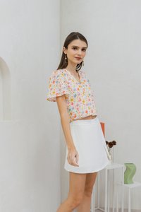 Lana Front Slit Skort in White (XS)