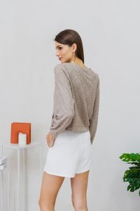 Winona Button Knit Cardigan in Khaki (XXL)