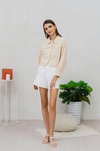 Loren Denim Jacket in Sand