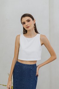 Sadie Basic Tank Top in White