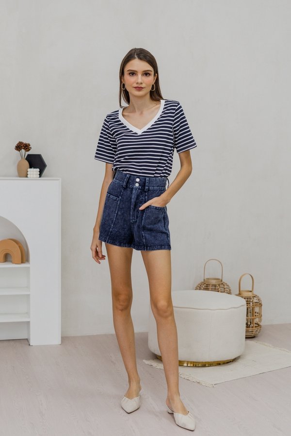 Francie Two Pocket Denim Shorts (XS)