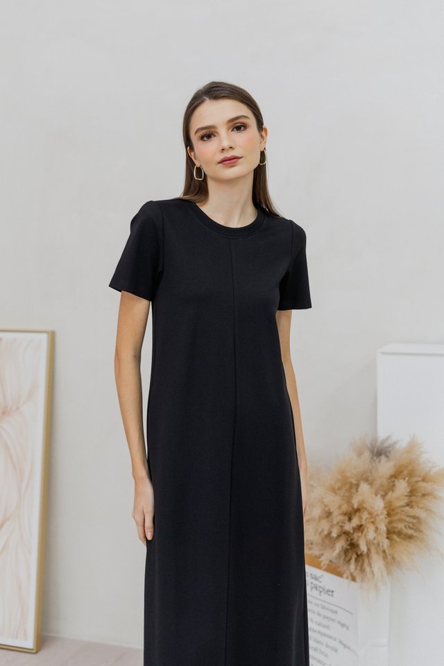 Fallon Cotton Maxi Dress in Black