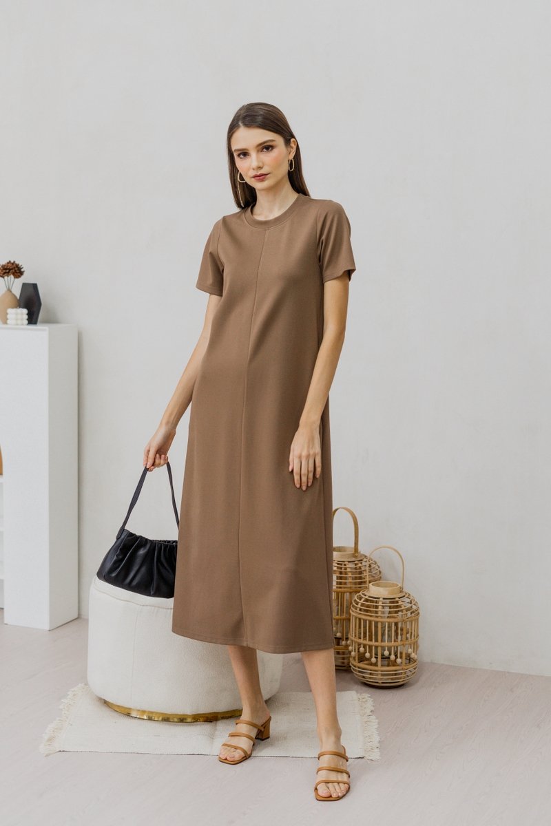 Fallon Cotton Maxi Dress in Khaki