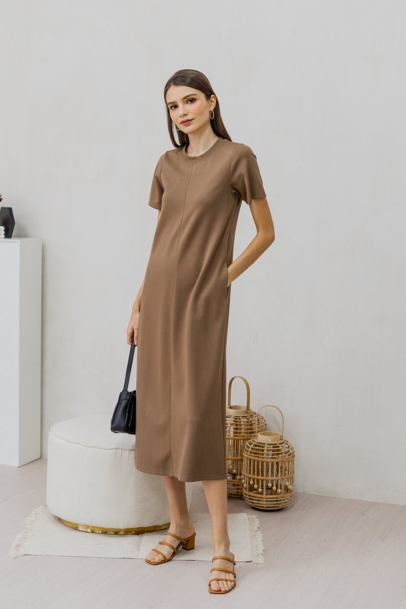 Fallon Cotton Maxi Dress in Khaki