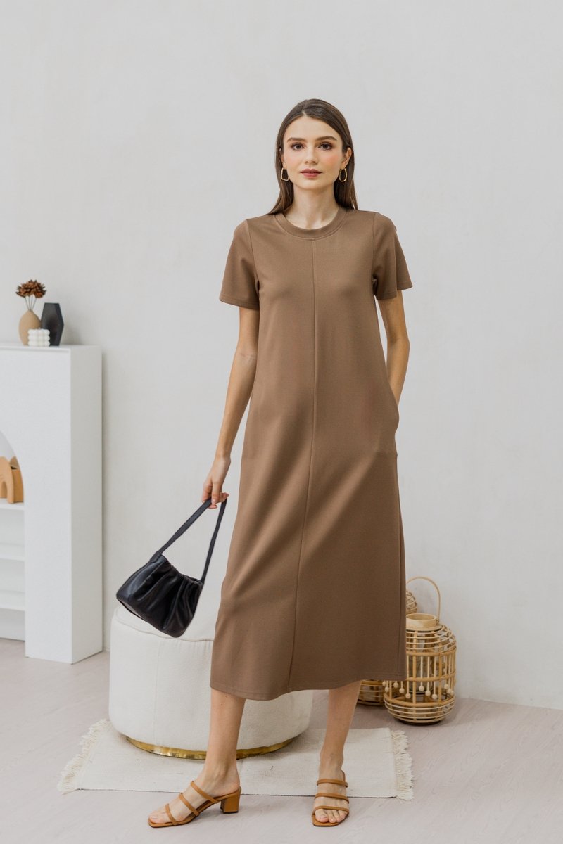 Fallon Cotton Maxi Dress in Khaki