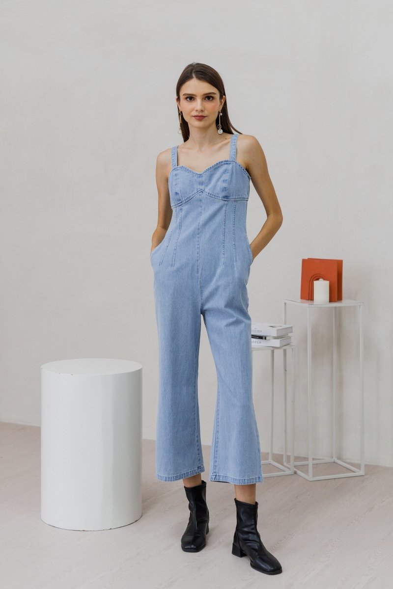 Pamela Sweetheart Denim Jumpsuit