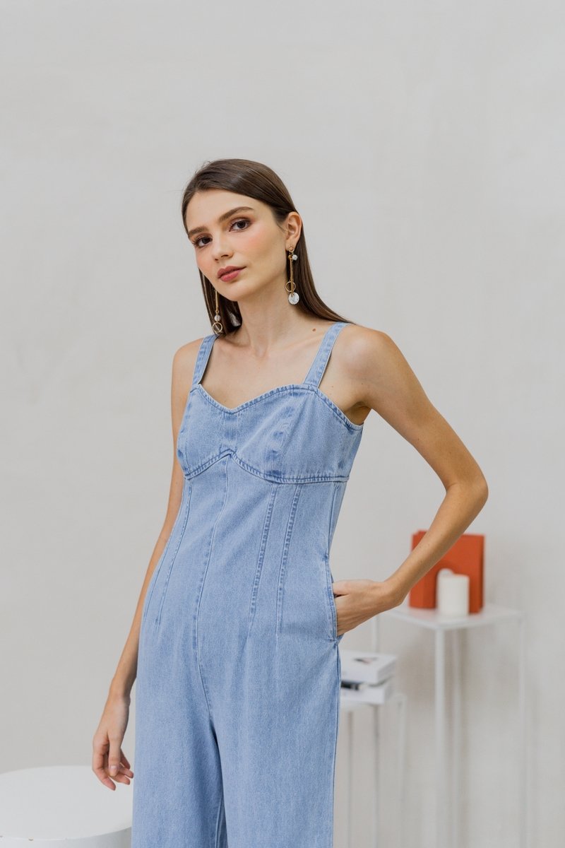 Pamela Sweetheart Denim Jumpsuit