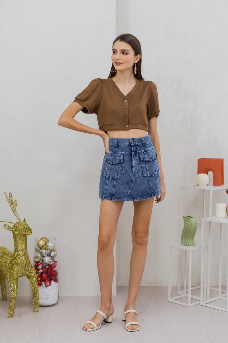 Liv Pocket Denim Skort (XS)