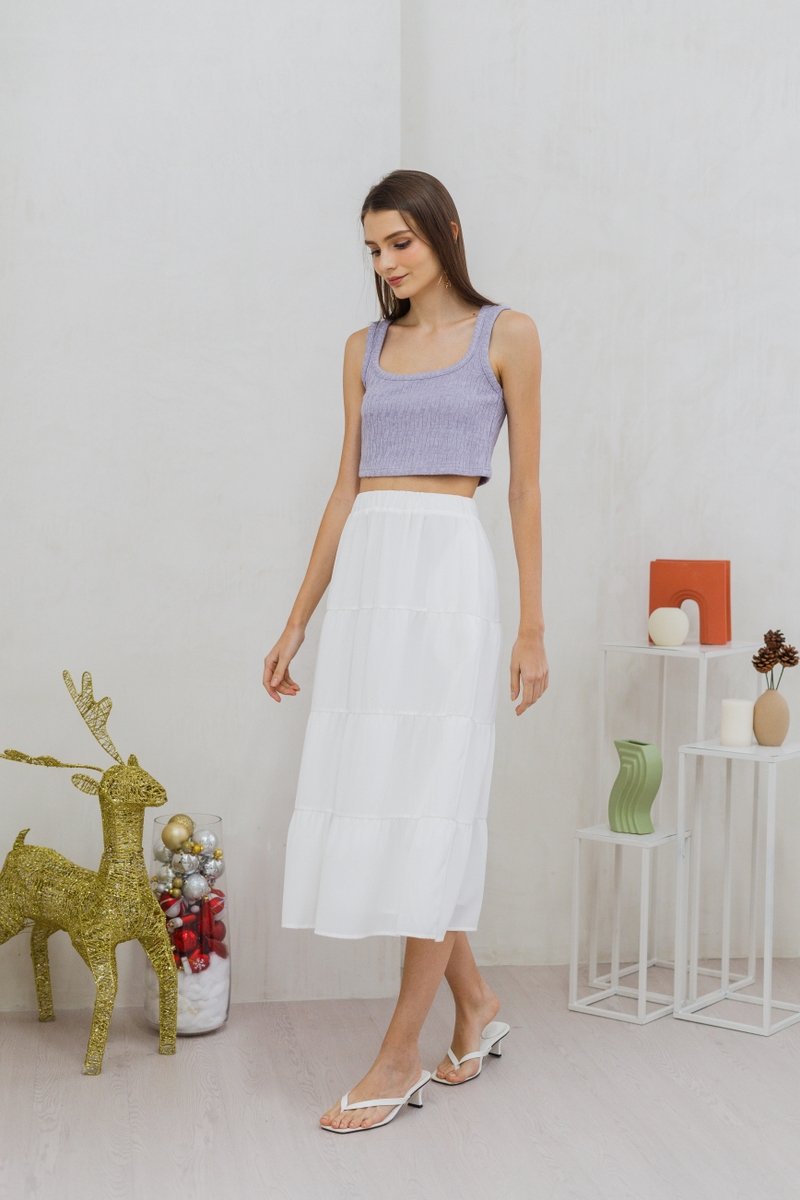 Irina Knit Crop Tank Top in Purple