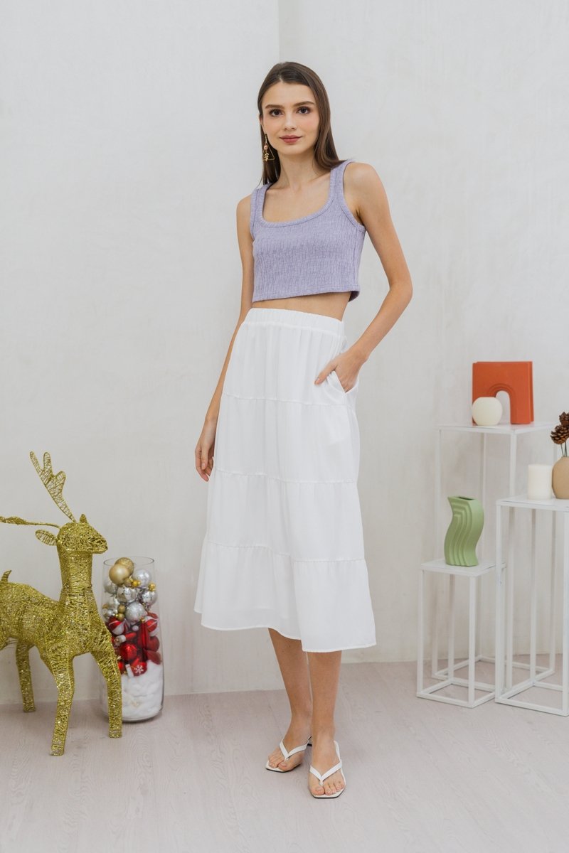 Irina Knit Crop Tank Top in Purple