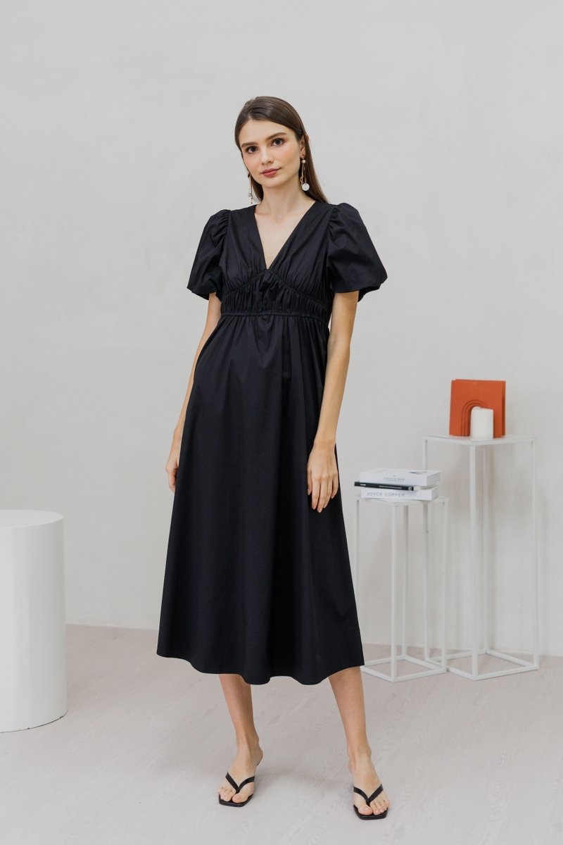 Jazzie Empire Maxi Dress in Black (XS)