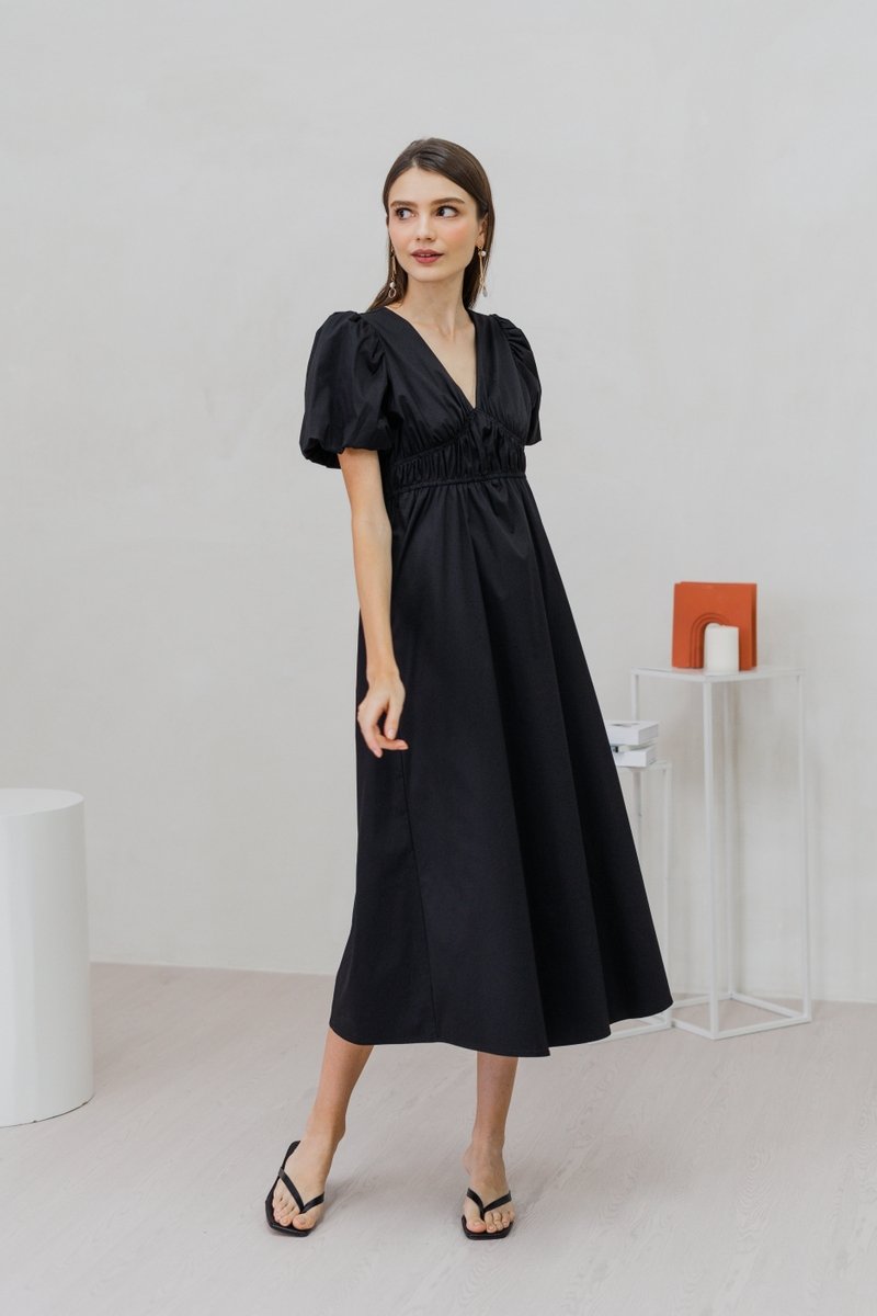Jazzie Empire Maxi Dress in Black (XS)