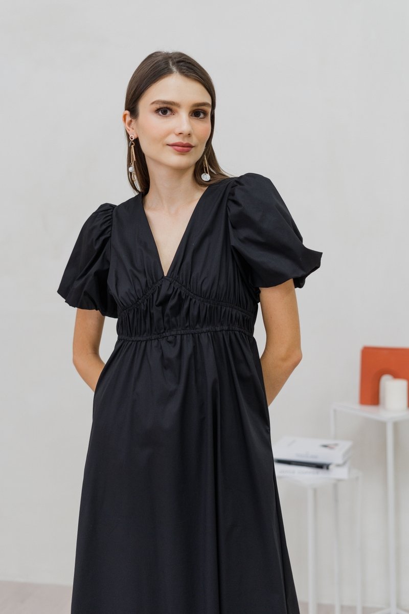 Jazzie Empire Maxi Dress in Black (XS)