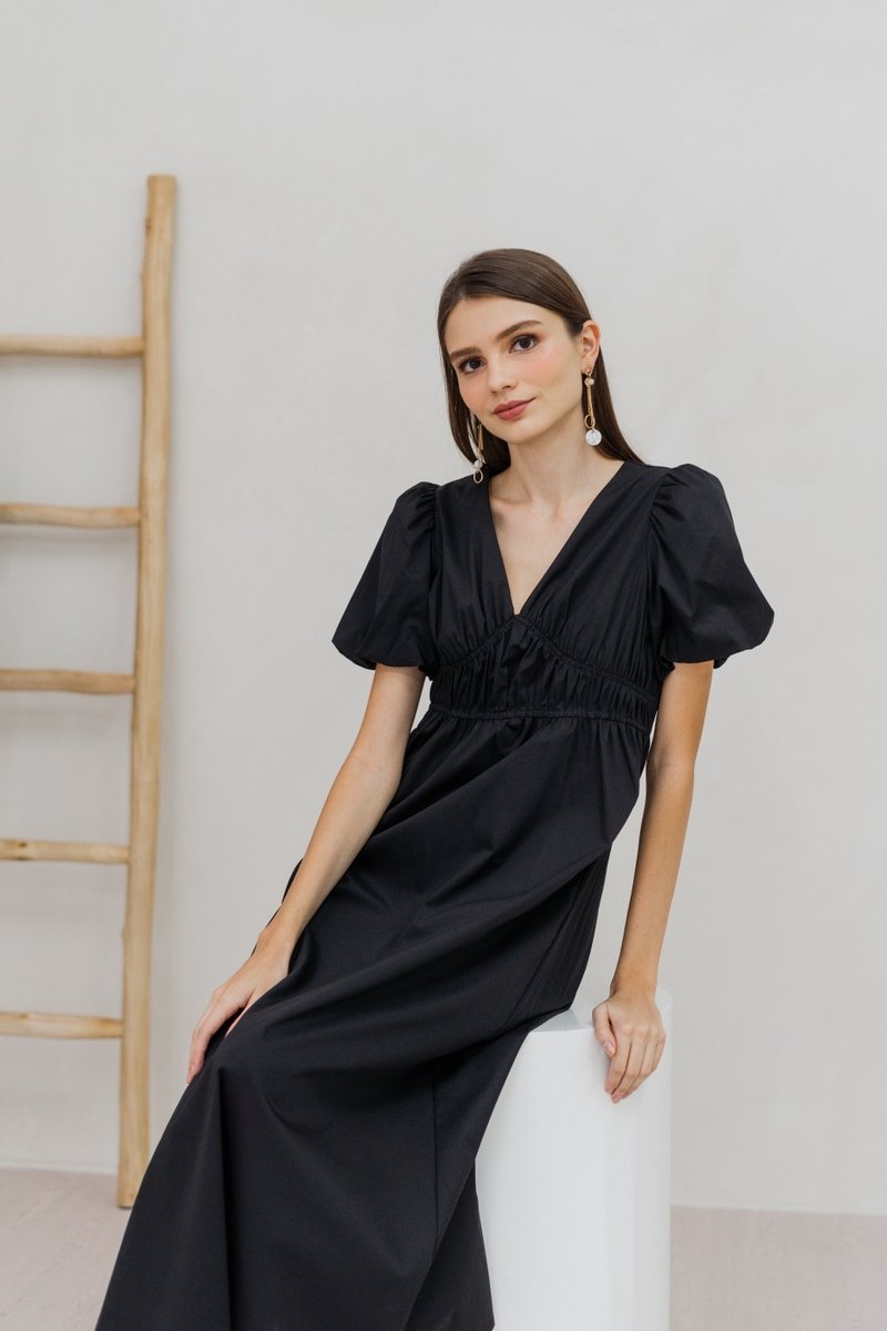 Jazzie Empire Maxi Dress in Black (XS)