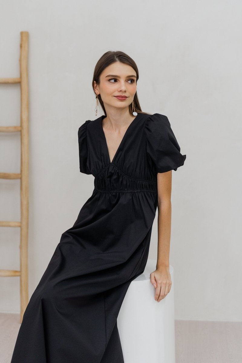 Jazzie Empire Maxi Dress in Black (XS)