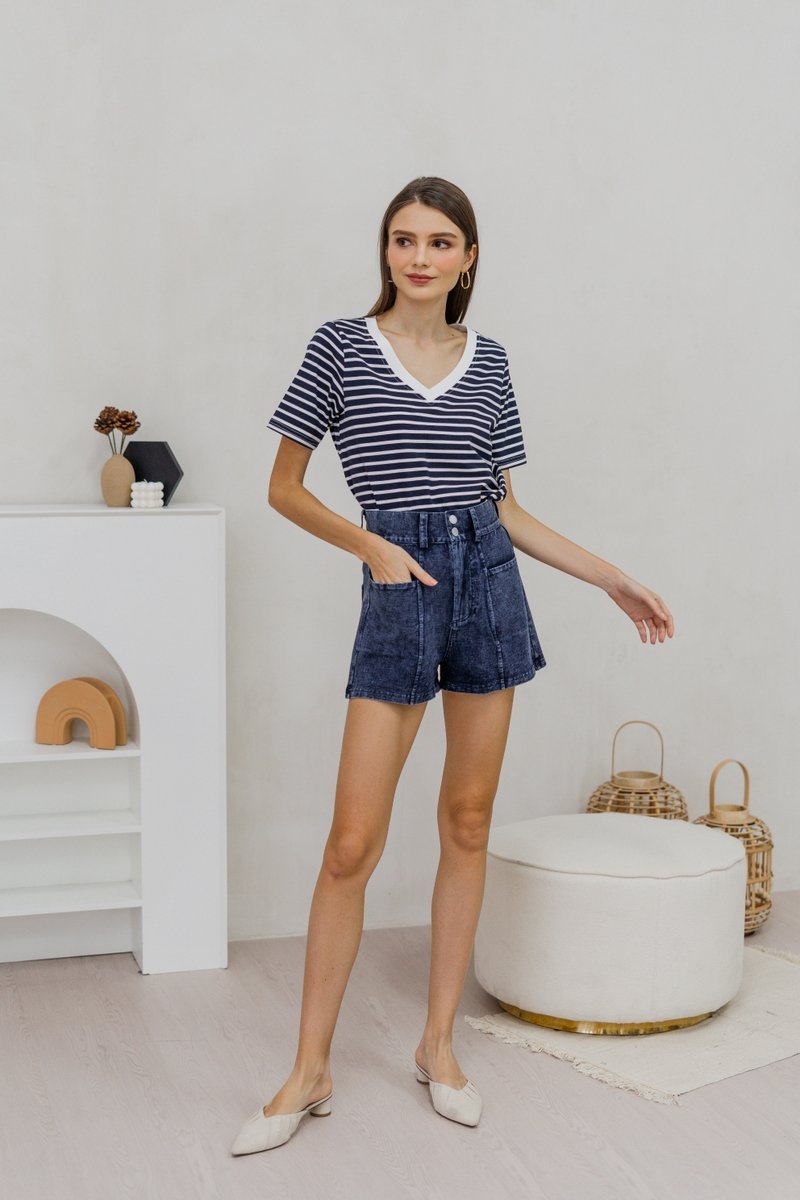 Francie Two Pocket Denim Shorts (XS)