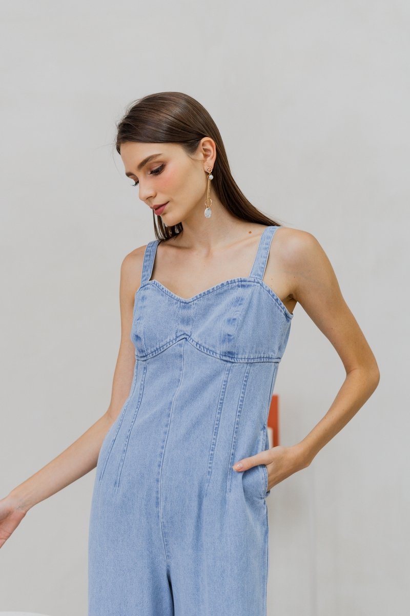 Pamela Sweetheart Denim Jumpsuit