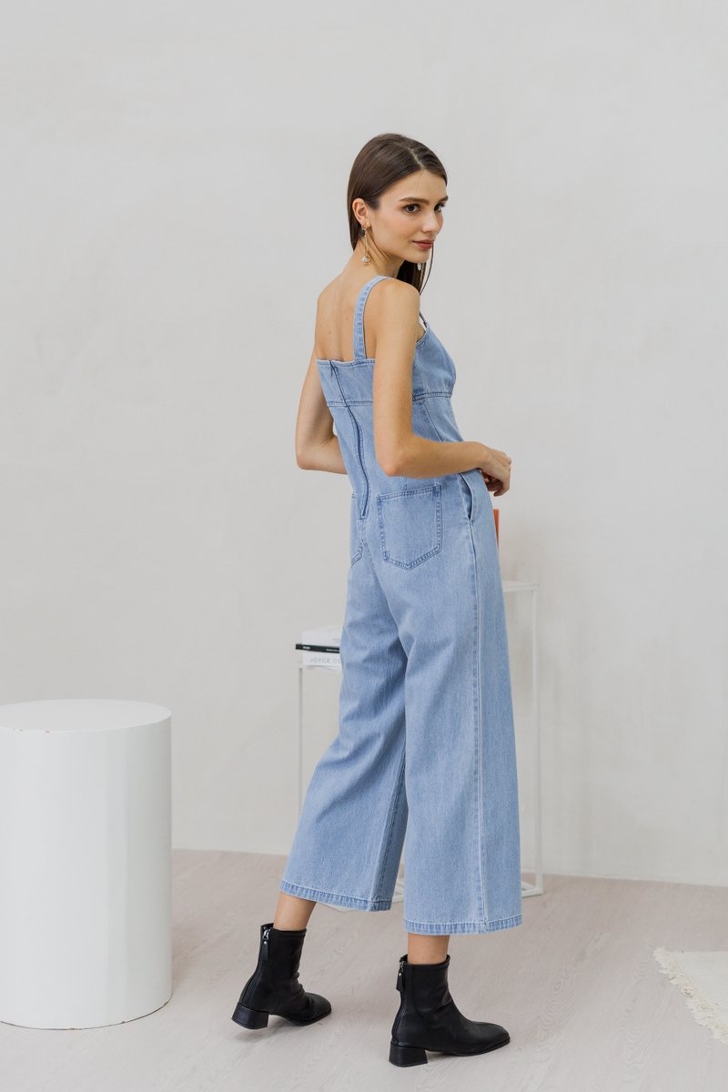 Pamela Sweetheart Denim Jumpsuit