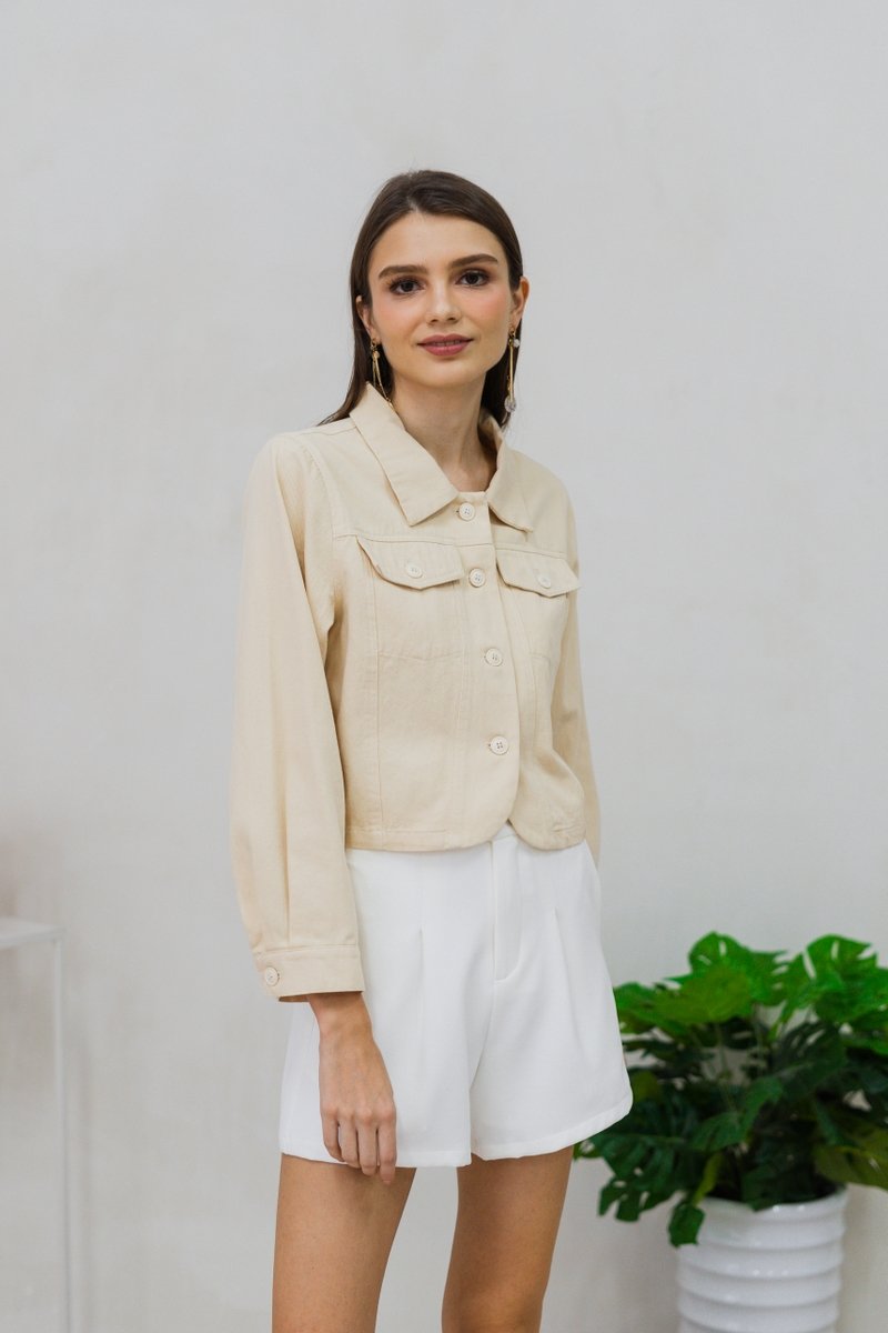 Loren Denim Jacket in Sand