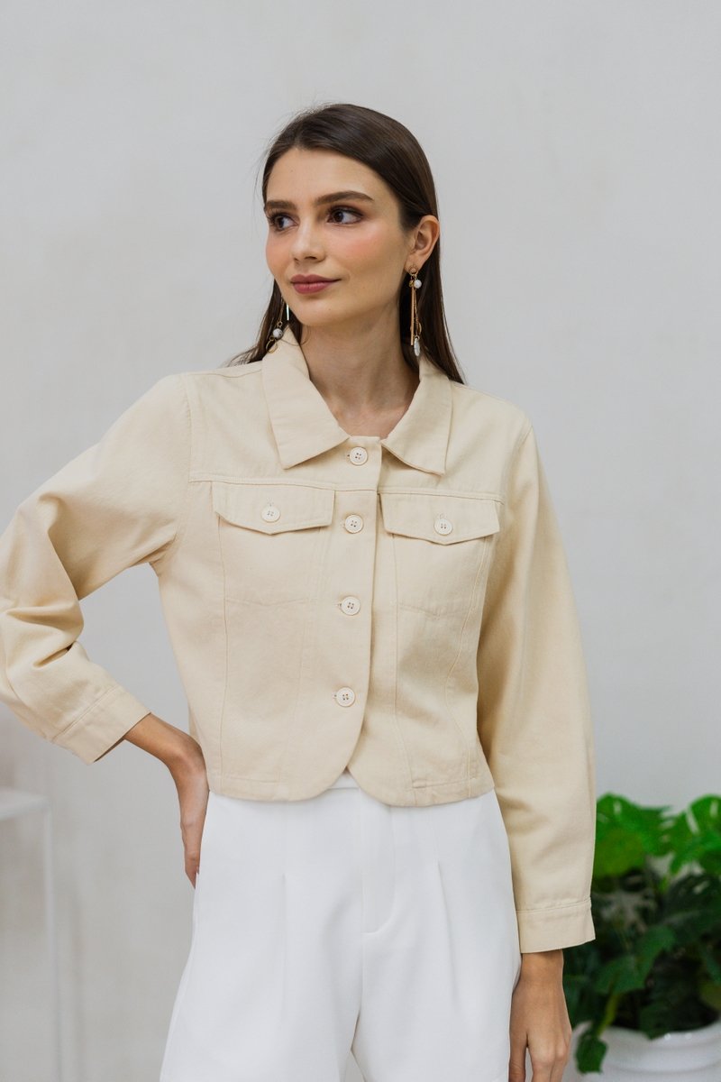 Loren Denim Jacket in Sand