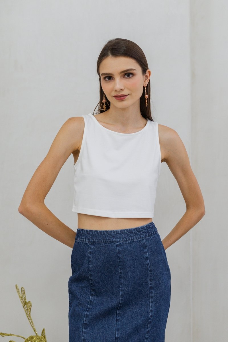 Sadie Basic Tank Top in White
