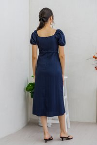 Charlotte Sweetheart Midi Dress in Navy (XS)