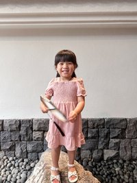 Layla Smocked Kids Dress in Pink