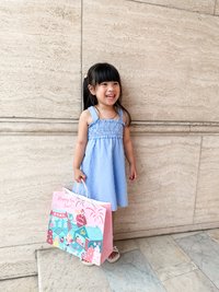 Everleigh Smocked Gingham Kids Dress in Blue