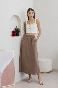 Nova Button Knit Crop Top in White