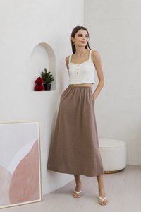 Nova Button Knit Crop Top in White