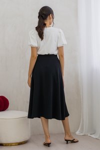 Corina Button Down Midi Skirt in Black (XS)