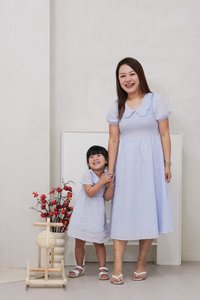 Jewel Peterpan Smocked Kids Dress in Powder Blue