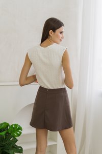 Lana Front Slit Skort in Cocoa Brown (XS)