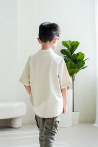 Maxine Button Down Kids Shirt in Sand