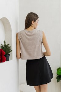 Gianna Button Knit Top in Khaki (L)