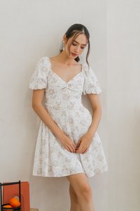 Skyler Twist Knot Flora Eyelet Dress in Pastel Lilac (XS)