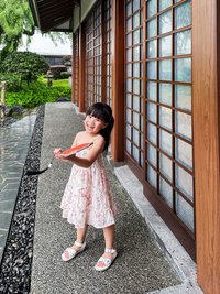 Rosabel Smocked Camisole Kids Dress in Red Porcelain