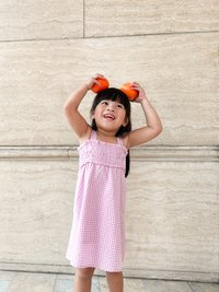 Everleigh Smocked Gingham Kids Dress in Pink
