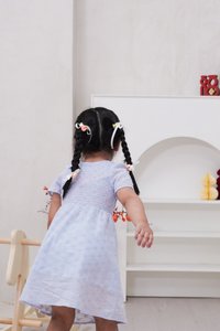 Jewel Peterpan Smocked Kids Dress in Powder Blue