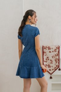 Nelly Cheongsam Dropwaist Denim Dress (L)
