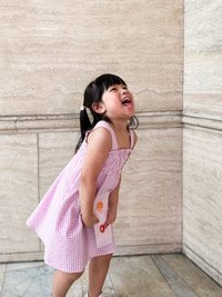 Everleigh Smocked Gingham Kids Dress in Pink