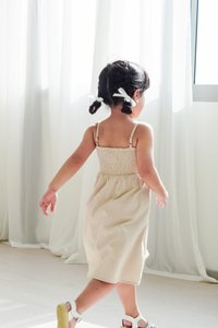 Maxine Camisole Smocked Kids Dress in Sand