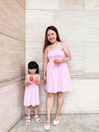 Everleigh Smocked Gingham Kids Dress in Pink