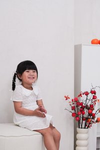 Jewel Peterpan Smocked Kids Dress in White