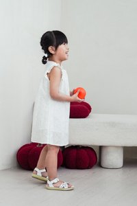 Irma Ice Cream Eyelet Kids Dress in White
