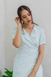 Luna Kimono Wrapped Dress in Tiffany