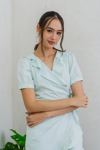 Luna Kimono Wrapped Dress in Tiffany