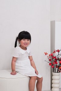 Jewel Peterpan Smocked Kids Dress in White