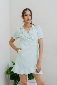 Luna Kimono Wrapped Dress in Tiffany